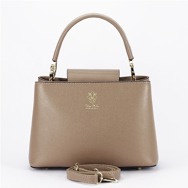 Geanta taupe inchis din piele naturala 8950 119 [6]