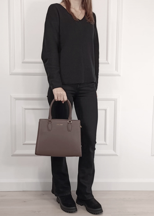 Geanta taupe inchis mare David Jones CM7651 16 [3]