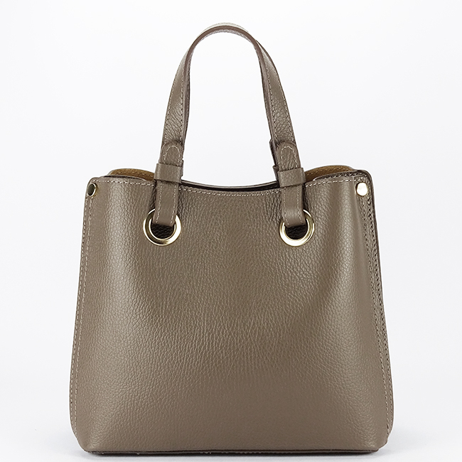 Geanta taupe medie din piele naturala 8916 129