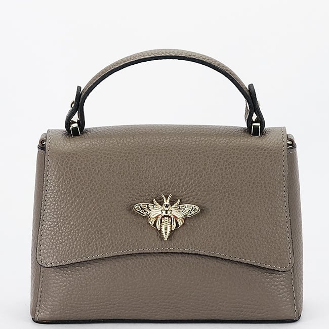 Geanta taupe mica din piele naturala 1523 120