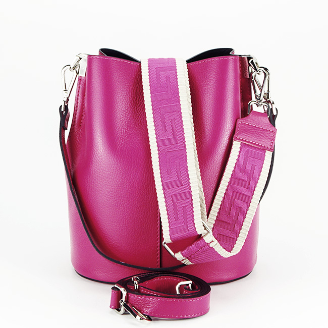 Geanta tip sac din piele naturala 8951 119 Fucsia [5]