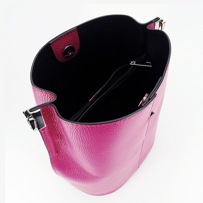 Geanta tip sac din piele naturala 8951 119 Fucsia [9]