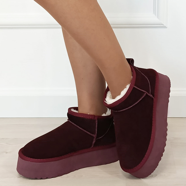 Ghete bordo din piele naturala 6391 113