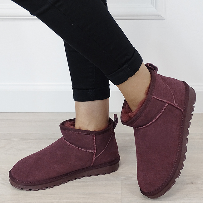 Ghete bordo din piele naturala W5821 118