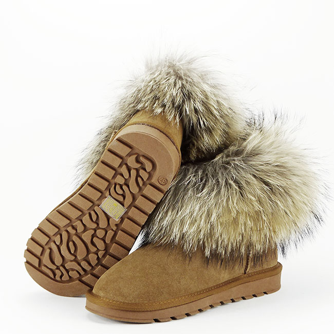 Ghete din piele naturala camel cu blanita Carina 19 [6]