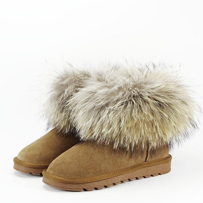 Ghete din piele naturala camel cu blanita Carina 19 [2]