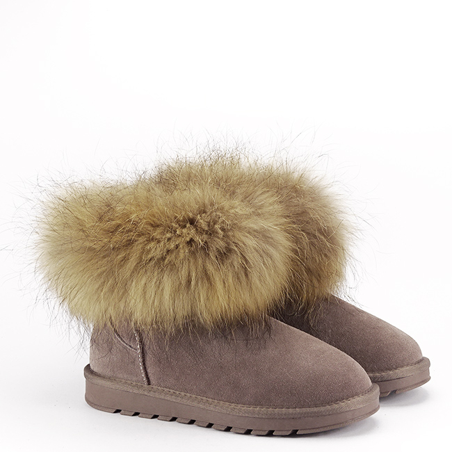 Ghete din piele naturala kaki cu blanita Carina 19 [6]