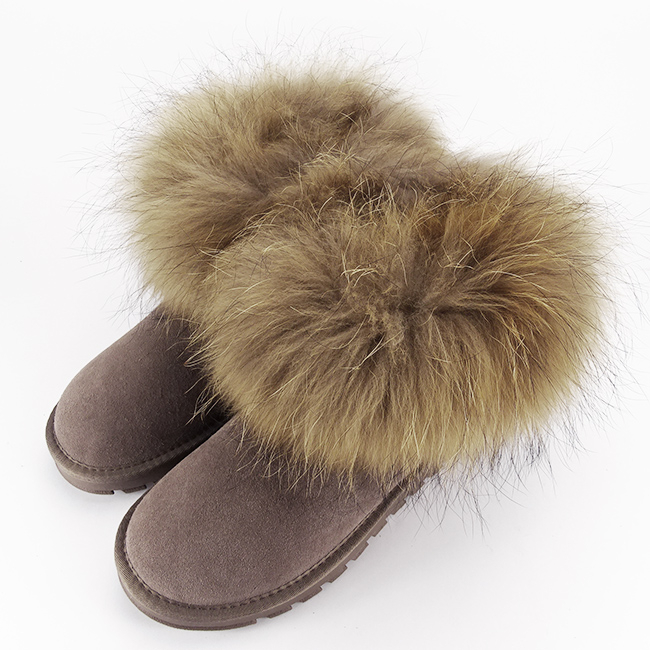 Ghete din piele naturala kaki cu blanita Carina 19 [8]