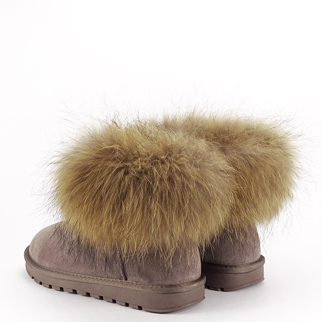 Ghete din piele naturala kaki cu blanita Carina 19 [3]