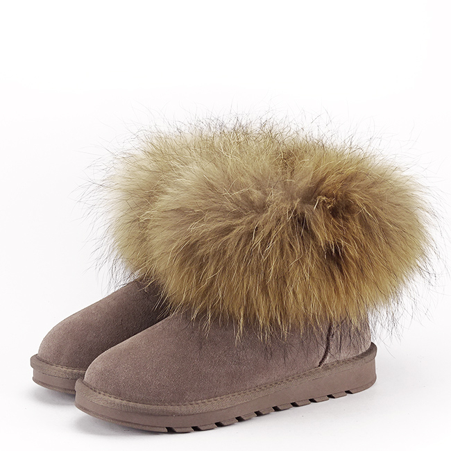 Ghete din piele naturala kaki cu blanita Carina 19 [2]