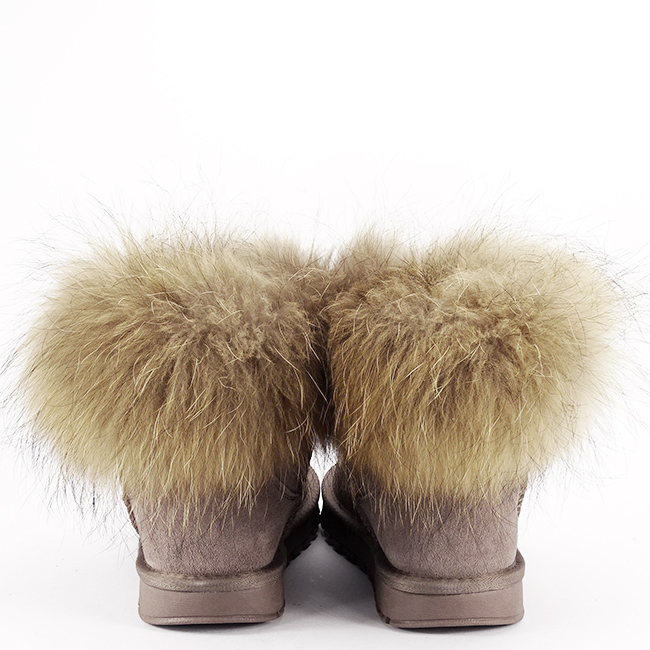 Ghete din piele naturala kaki cu blanita Carina 19 [4]