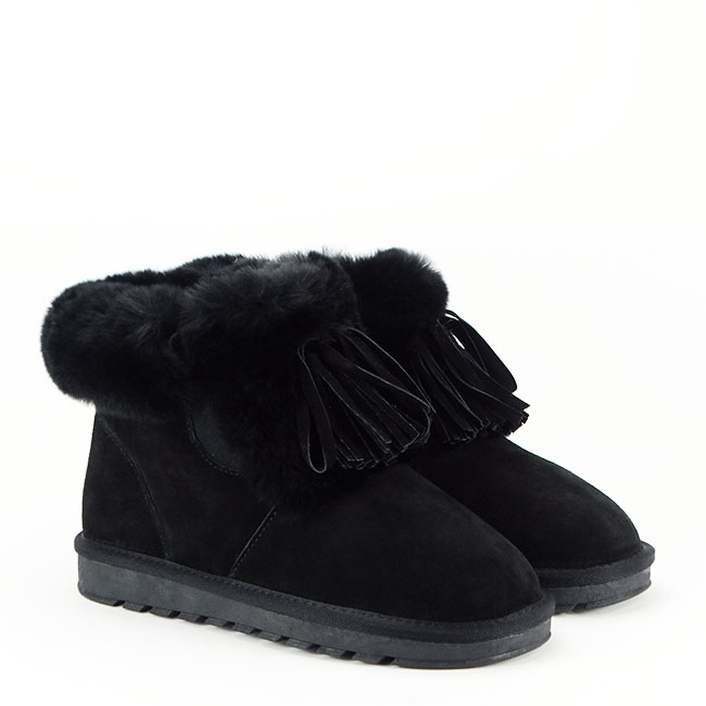 Ghete din piele naturala negre cu blanita 603 114 [5]