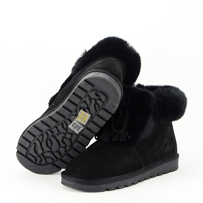 Ghete din piele naturala negre cu blanita 603 114 [7]