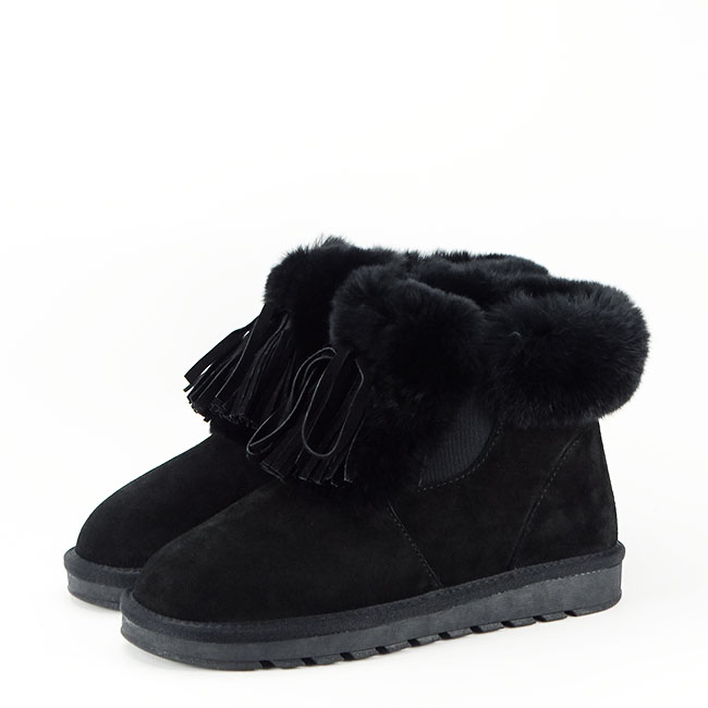 Ghete din piele naturala negre cu blanita 603 114 [2]