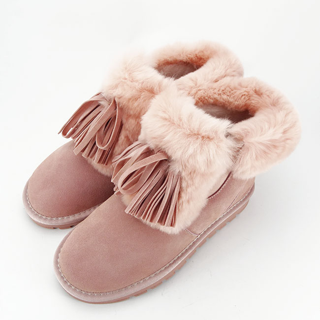 Ghete din piele naturala roz cu blanita 603 114 [8]