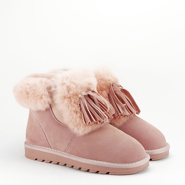 Ghete din piele naturala roz cu blanita 603 114 [6]