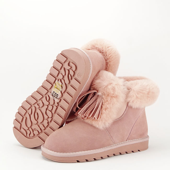 Ghete din piele naturala roz cu blanita 603 114 [7]