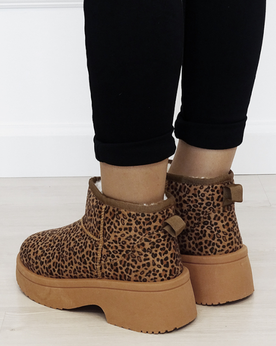 Ghete imblanite cu talpa groasa si imprimeu leopard LT33-49 113 [3]