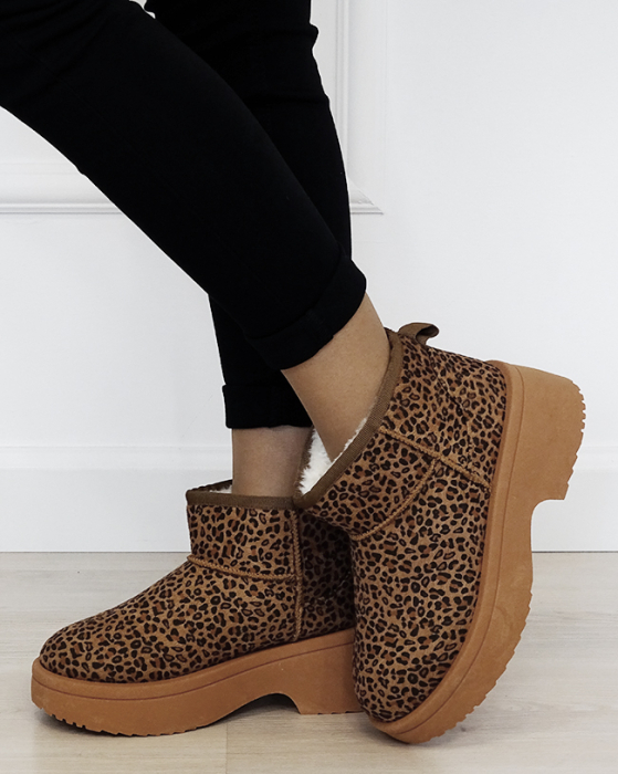 Ghete imblanite cu talpa groasa si imprimeu leopard LT33-49 113 [2]