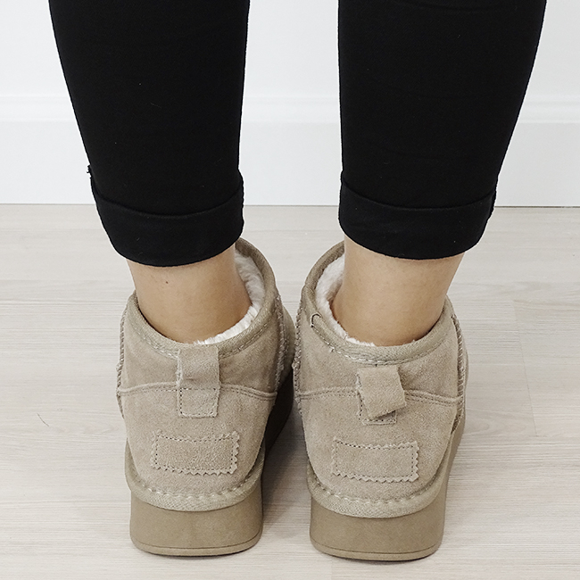 Ghete kaki deschis din piele naturala NN604 116 [5]