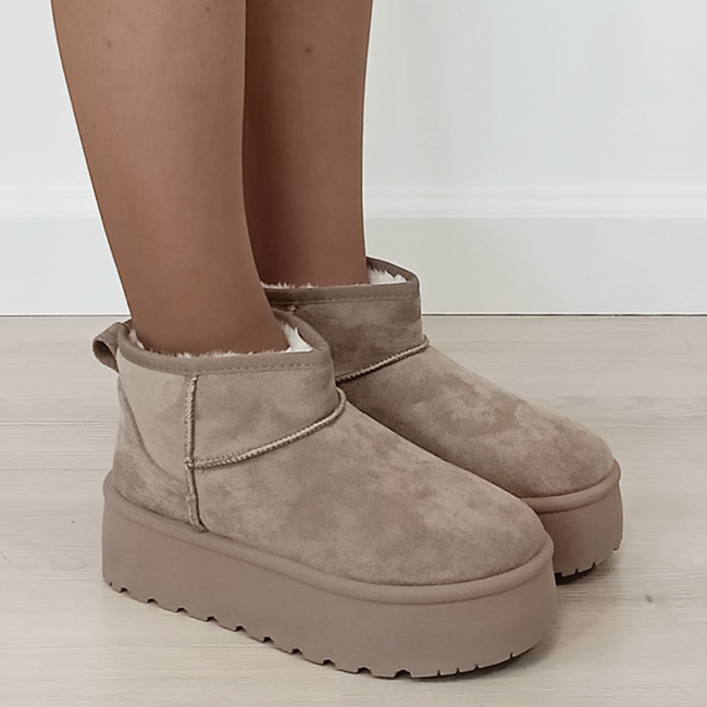 Ghete kaki deschis imblanite cu talpa groasa LT33-43 112 [7]