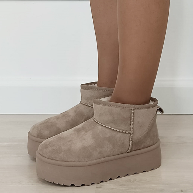 Ghete kaki deschis imblanite cu talpa groasa LT33-43 112 [2]