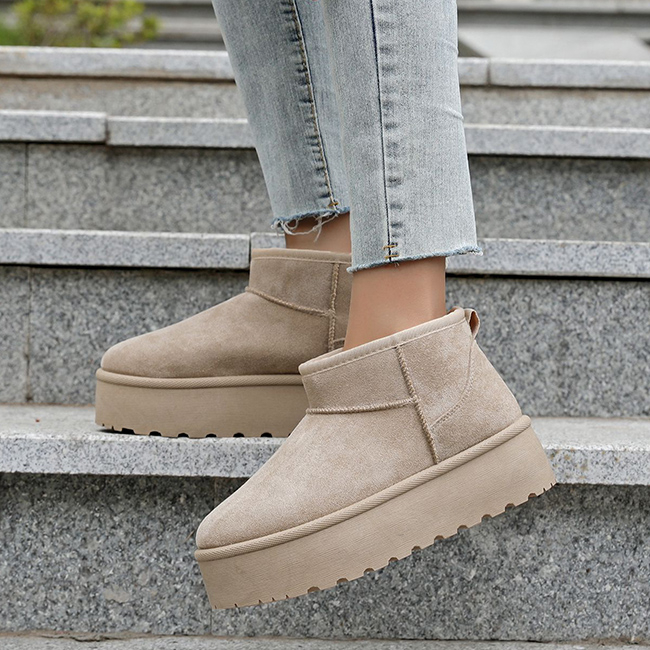 Ghete maro deschis tip UGG cu talpa groasa 333-78 116 [9]