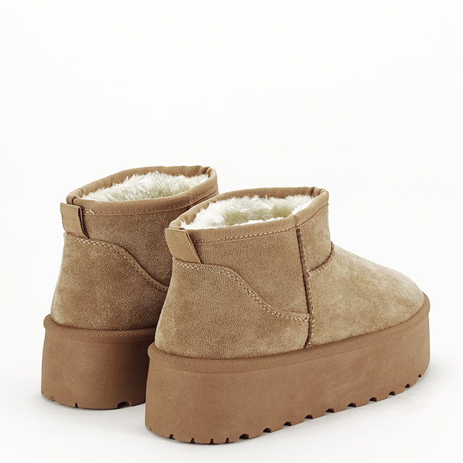 Ghete maro deschis tip UGG cu talpa groasa 333-78 116 [5]
