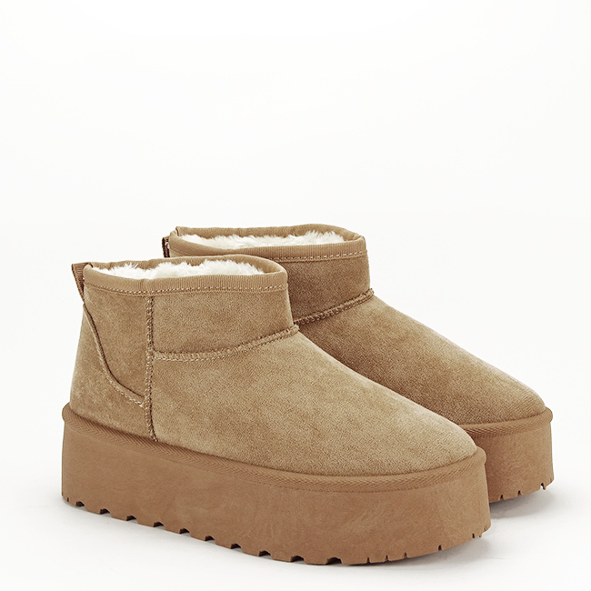 Ghete maro deschis tip UGG cu talpa groasa 333-78 116 [6]