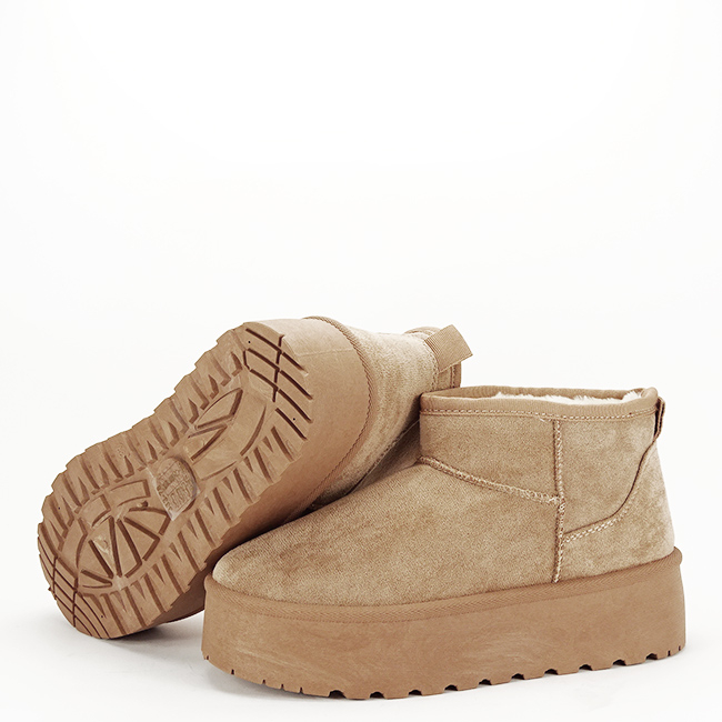 Ghete maro deschis tip UGG cu talpa groasa 333-78 116 [7]