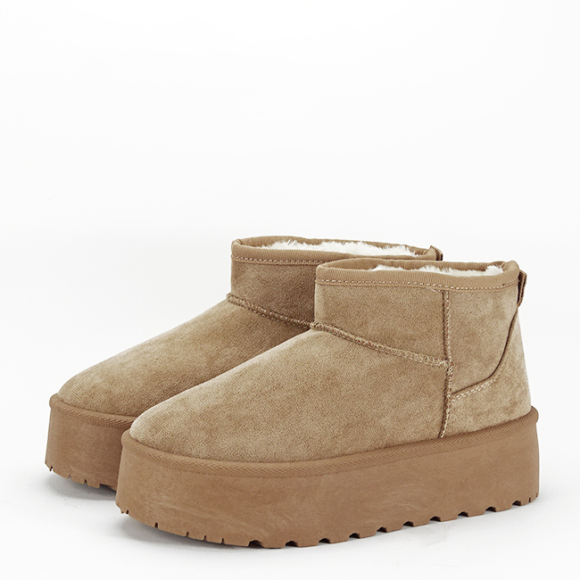 Ghete maro deschis tip UGG cu talpa groasa 333-78 116 [2]