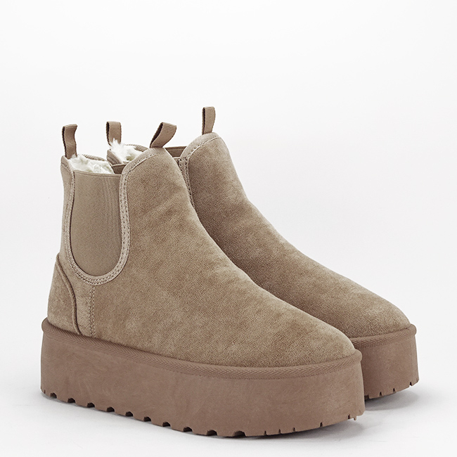 Ghete maro deschis tip UGG cu talpa groasa LT33-16 116 [6]