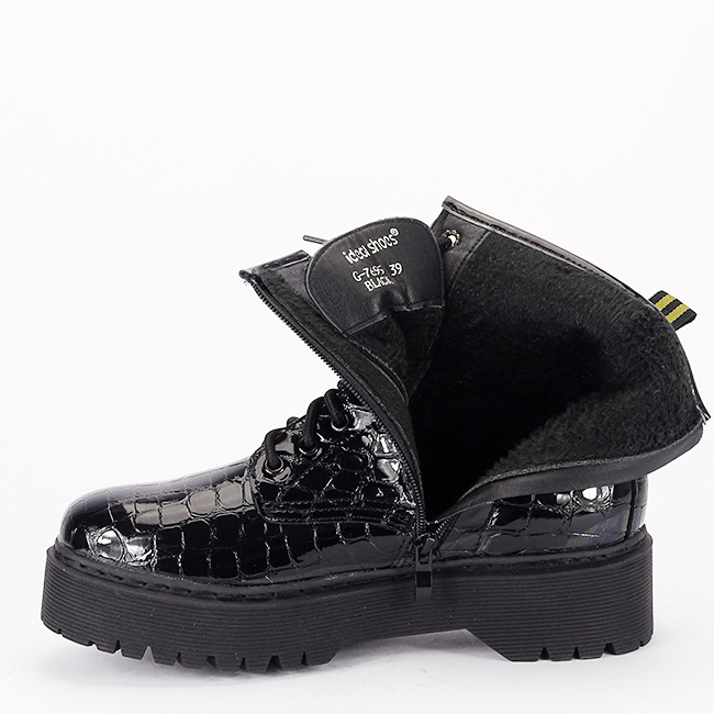 Ghete negre cu imprimeu de reptila G-7695 118 [7]