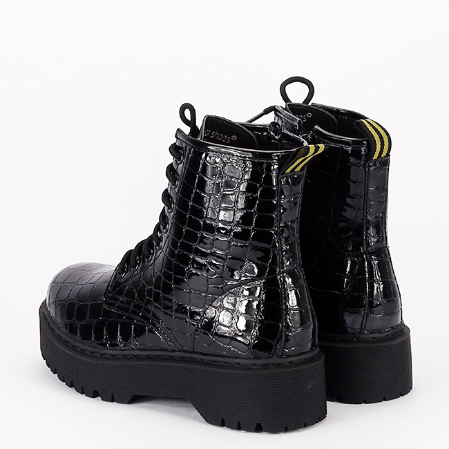 Ghete negre cu imprimeu de reptila G-7695 118 [2]