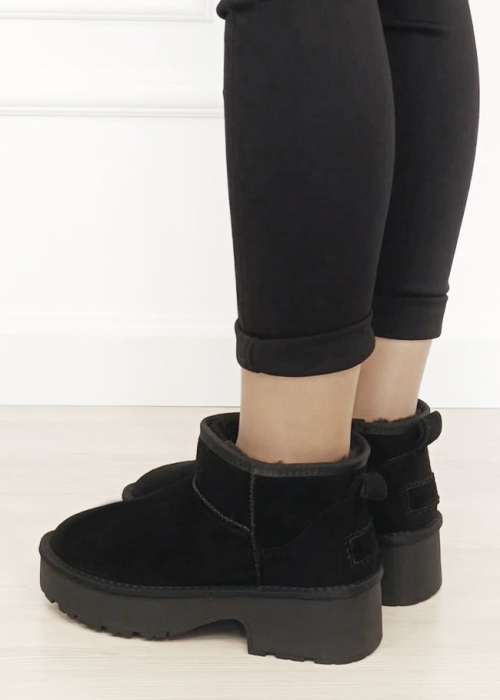 Ghete negre cu platforma din piele naturala JB1999 116 [4]