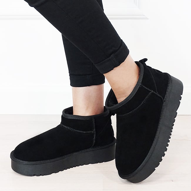 Ghete negre din piele naturala NN604 116