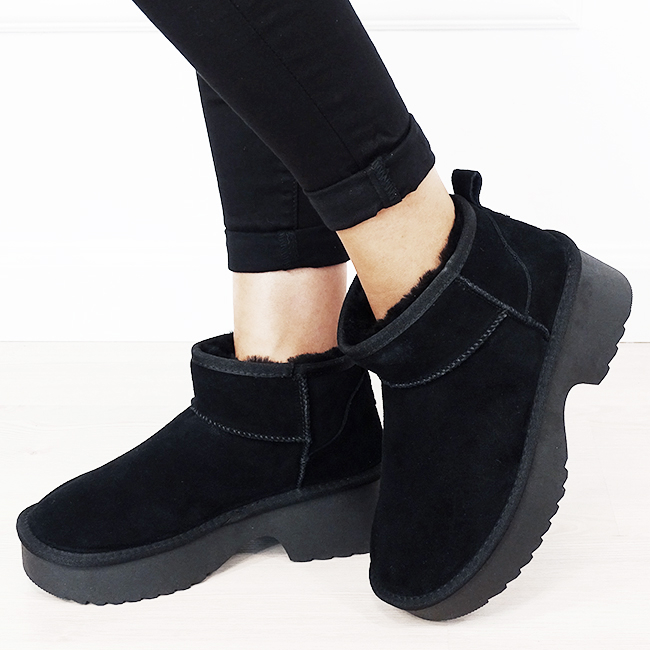 Ghete negre din piele naturala W5878 114