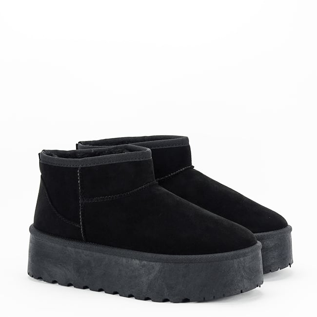 Ghete negre imblanite cu talpa groasa LT33-43 112 [7]