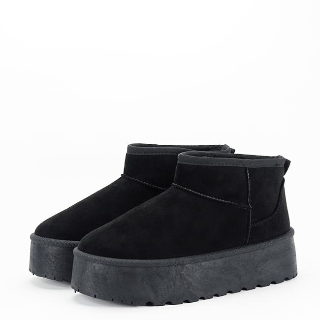 Ghete negre imblanite cu talpa groasa LT33-43 112 [2]