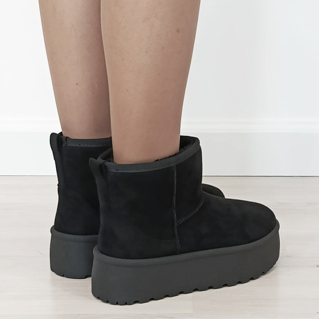 Ghete negre imblanite cu talpa groasa LT33-45 111 [6]