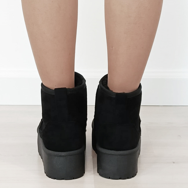 Ghete negre imblanite cu talpa groasa LT33-45 111 [4]