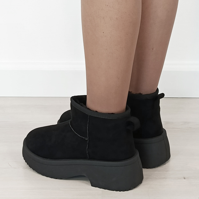 Ghete negre imblanite cu talpa groasa LT33-49 113 [3]