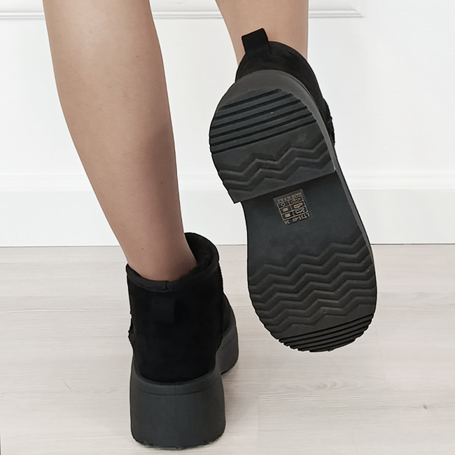 Ghete negre imblanite cu talpa groasa LT33-49 113 [5]