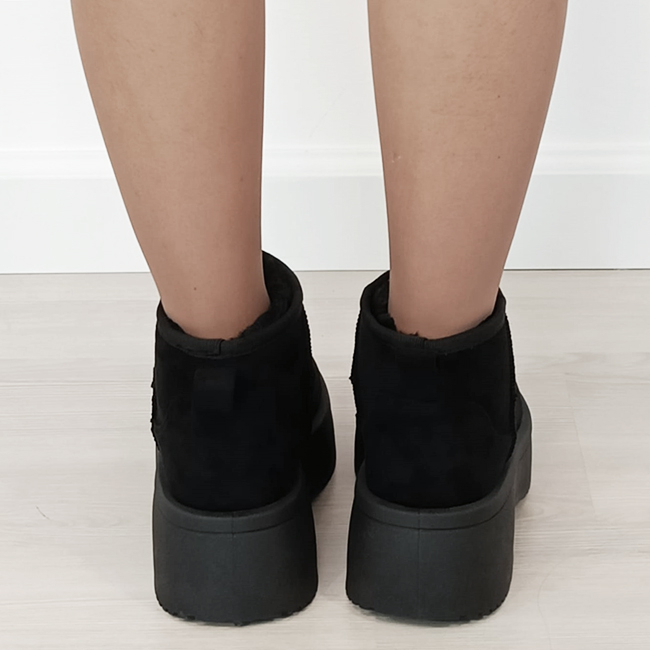 Ghete negre imblanite cu talpa groasa LT33-49 113 [4]