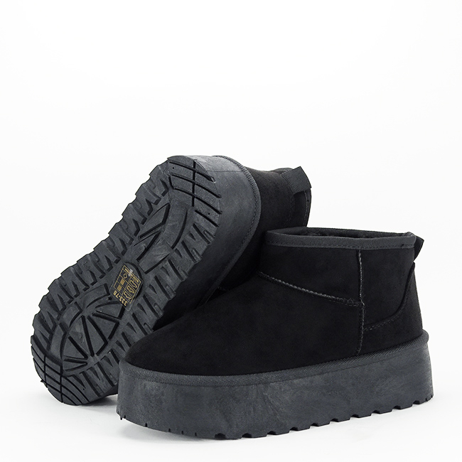 Ghete negre tip UGG cu talpa groasa 333-78 116 [9]