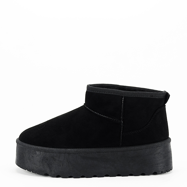 Ghete negre tip UGG cu talpa groasa 333-78 116