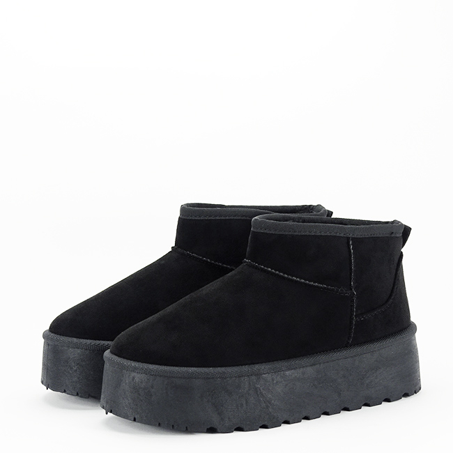 Ghete negre tip UGG cu talpa groasa 333-78 116 [3]