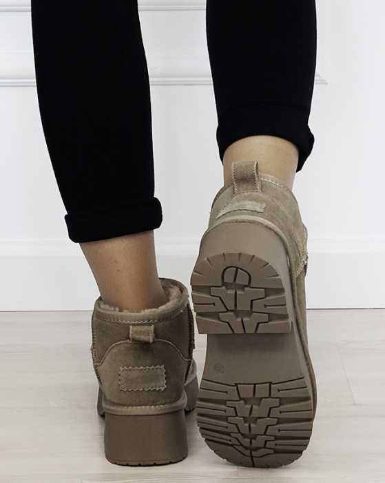 Ghete taupe cu platforma din piele naturala JB1999 116 [5]