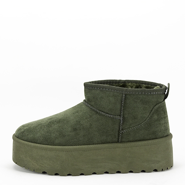 Ghete verzi tip UGG cu talpa groasa 333-78 116