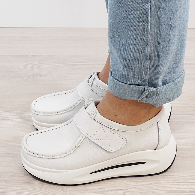 Mocasini albi din piele naturala WKS01 M7 [2]